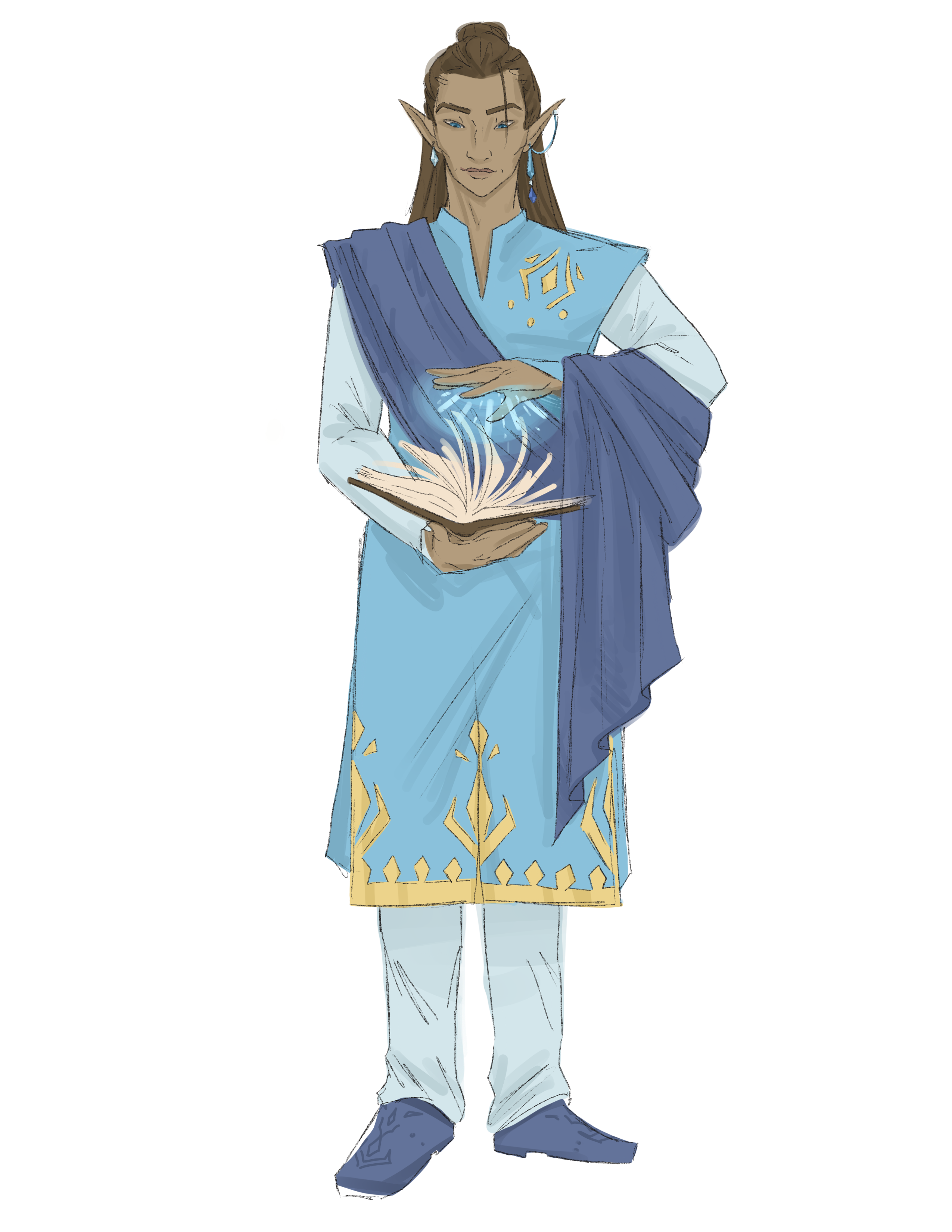 Concept art illustrating High Elf typical appearance.