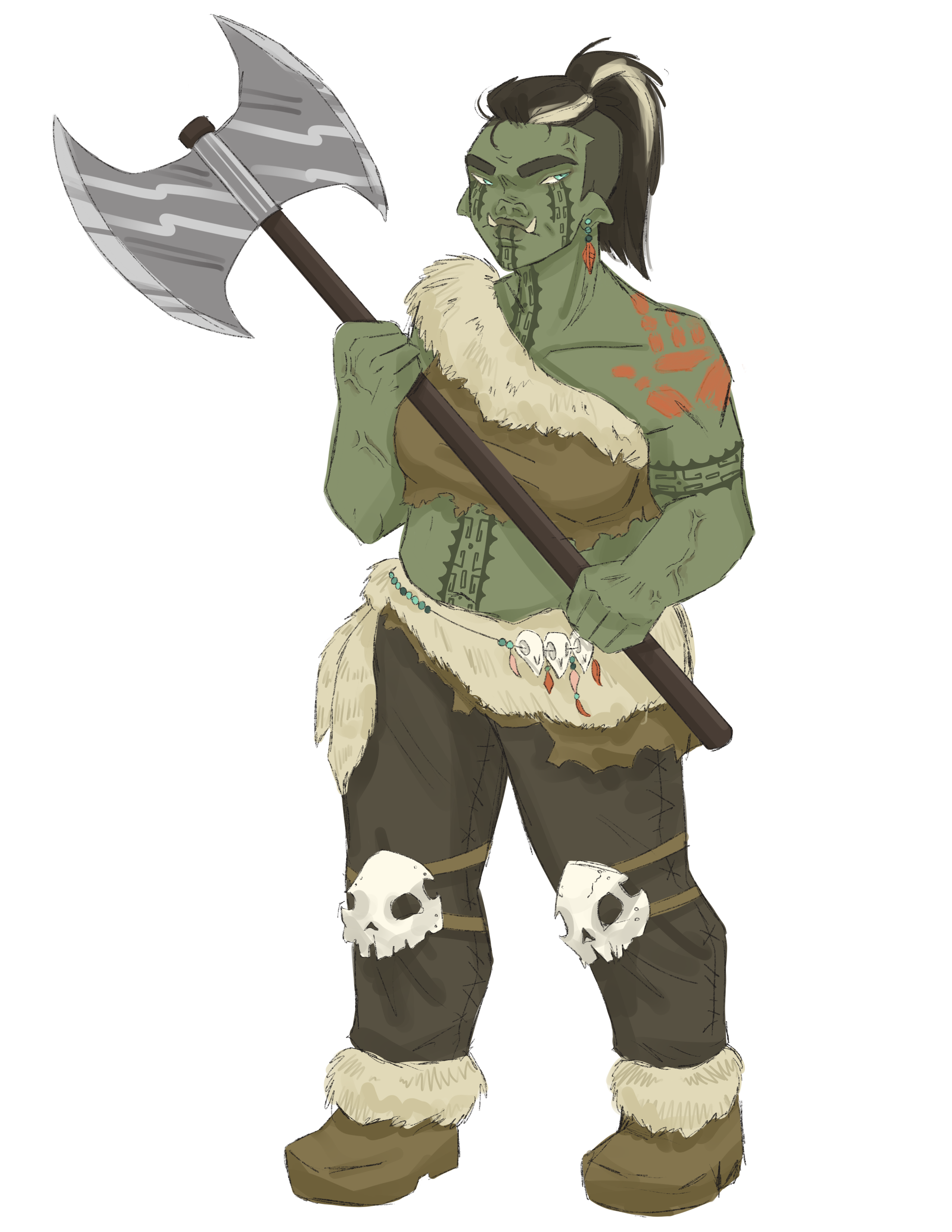Concept art illustrating Orc typical appearance.